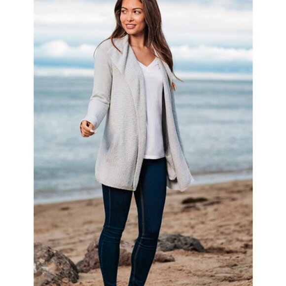 💕BAREFOOT DREAMS💕 CozyChic Lite Coastal Cardigan ~ Ocean Light Blue XS NWT - Picture 2 of 16